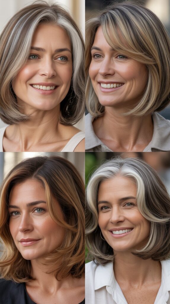 Long Bob with Highlights Around the Face