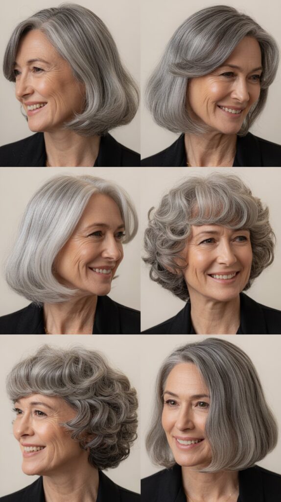 41 Modern Sassy Medium-Length Hairstyles for Older Women to Try Now 32 Precision Midi Cut with Glossy Finish