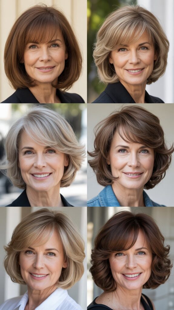 Layered Bob with Curtain Bangs