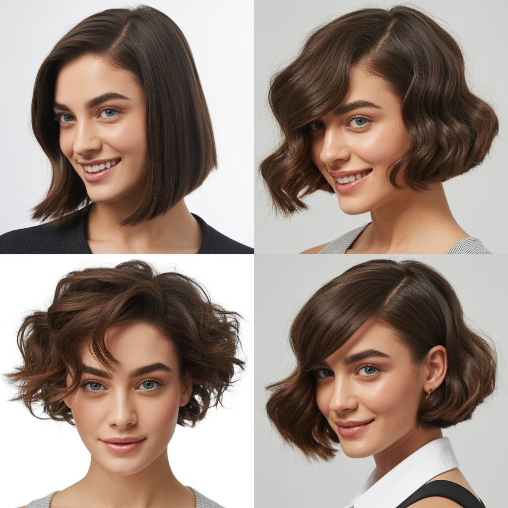 Asymmetrical Bob with Dramatic Side Bangs