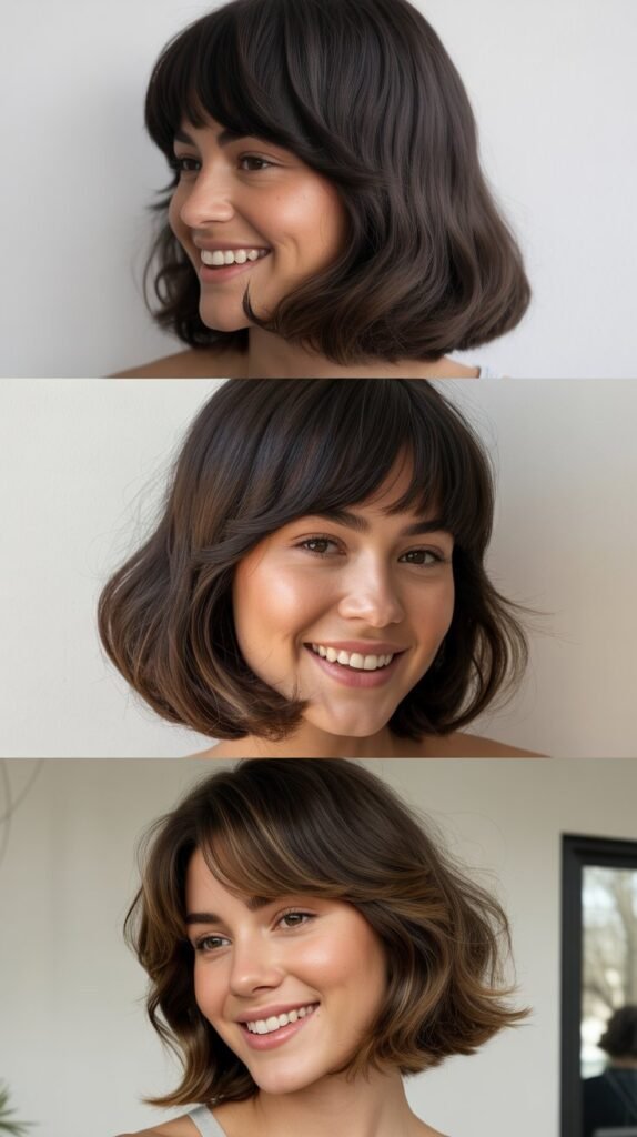 Long Bob with Deep Side-Swept Bangs