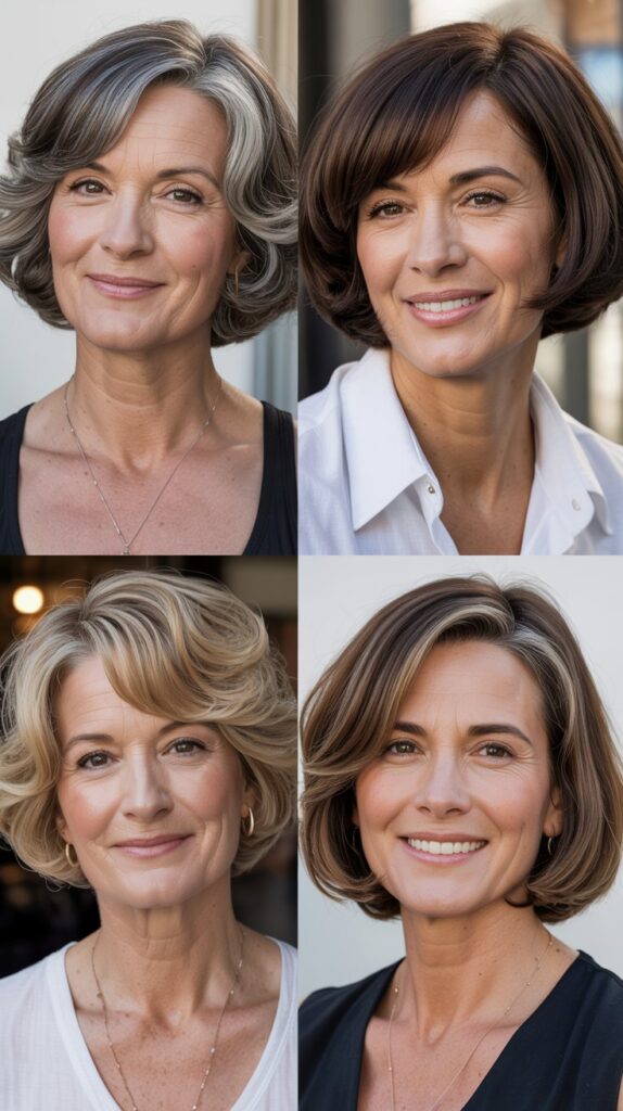 42 Soft and Elegant Bob Styles for Fine, Thin Hair After 50 8 Rounded Bob