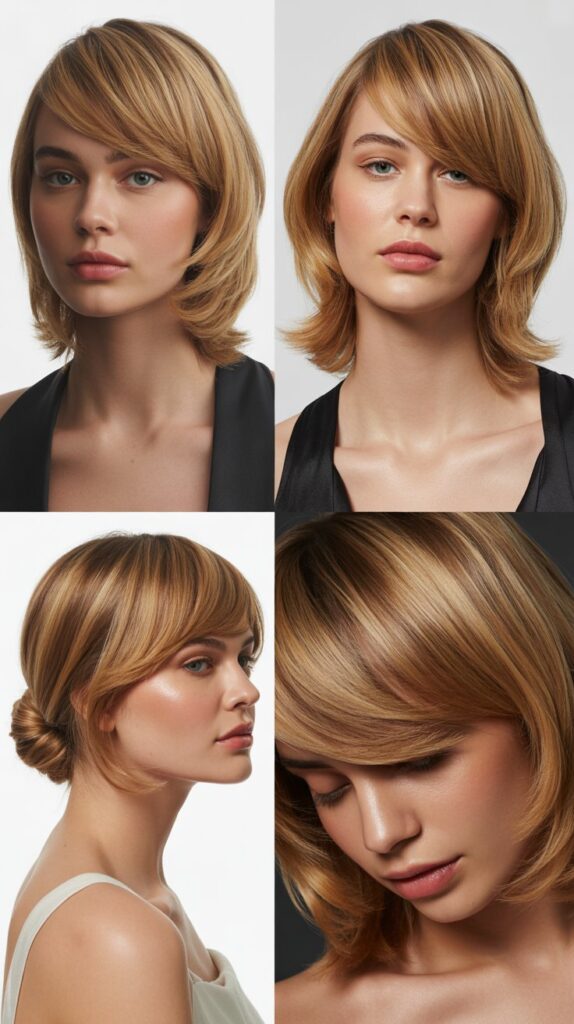 Side-Swept Bangs With Graduated Layers