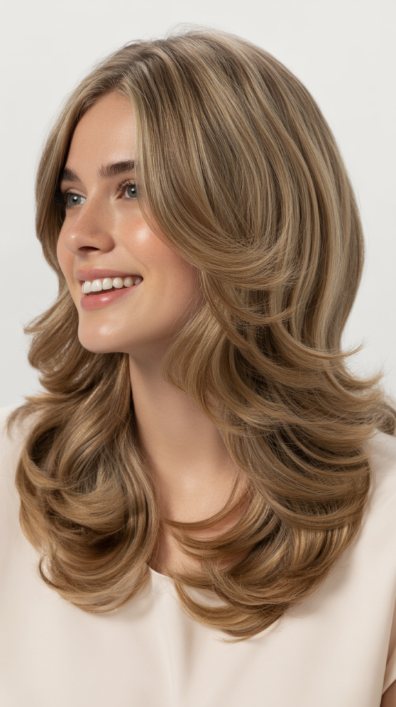 Long Layered Waves with Face-Framing Pieces