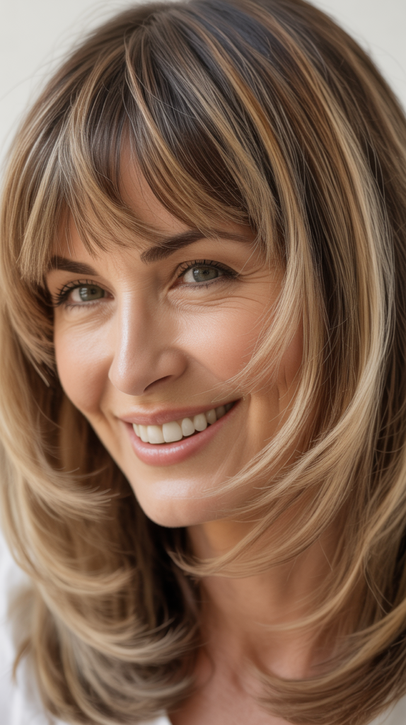 Wispy Bangs with Balayage