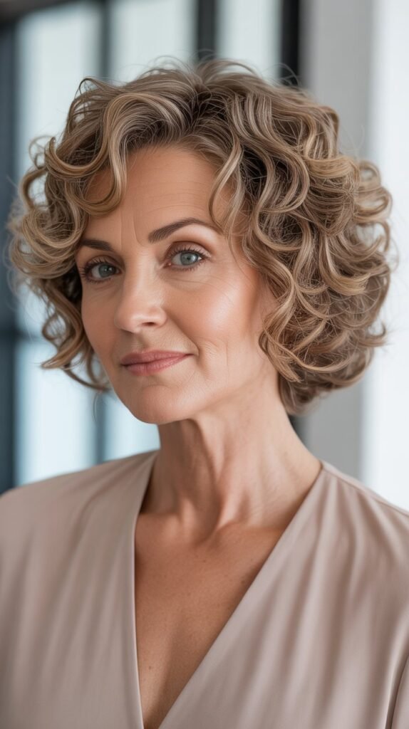 Curly Bob with Razored Ends