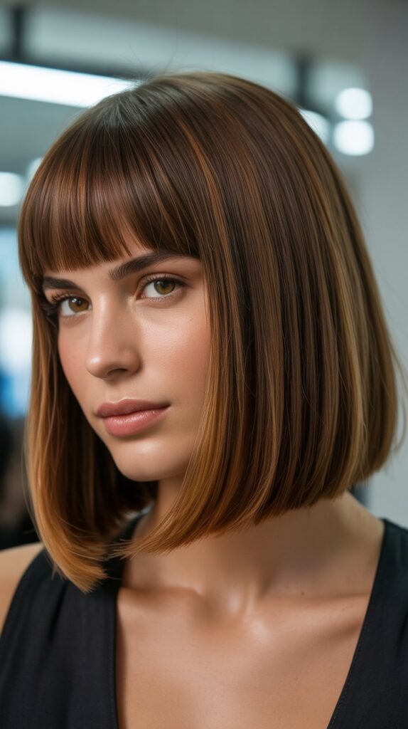 Straight Bob with Curved Bangs