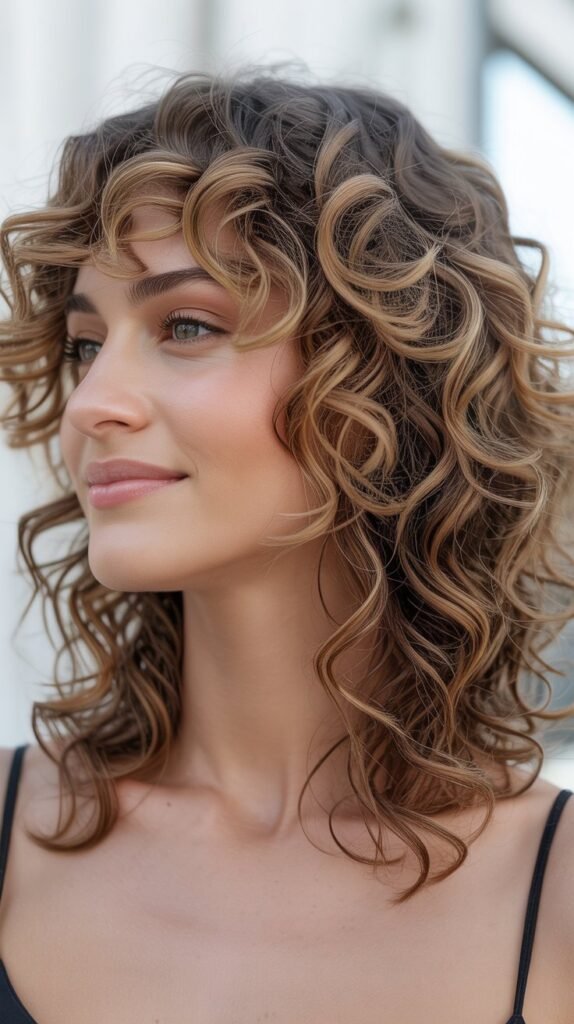 Feathered Layers for Fine Curly Hair