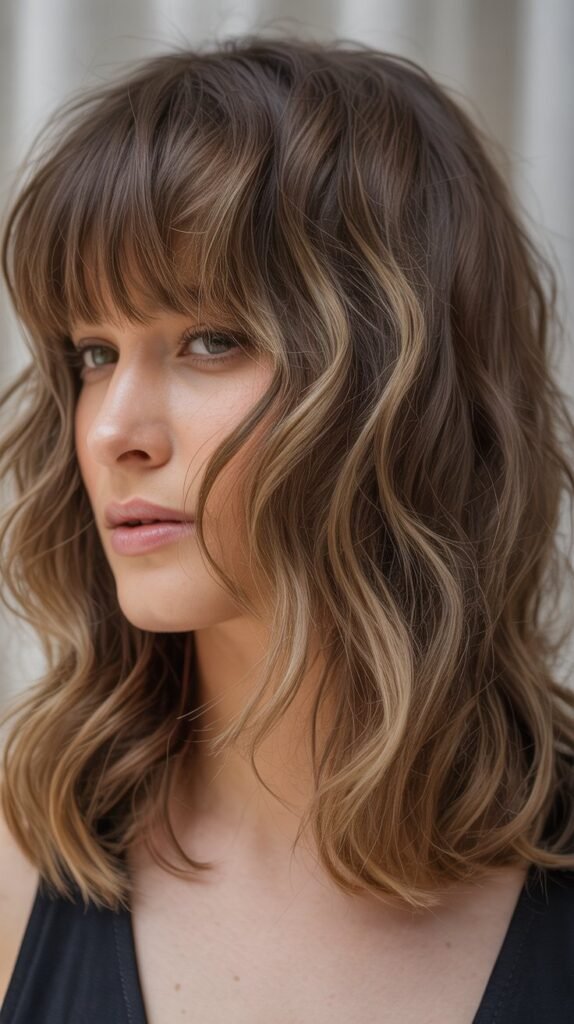 Shaggy Bangs With Textured Waves