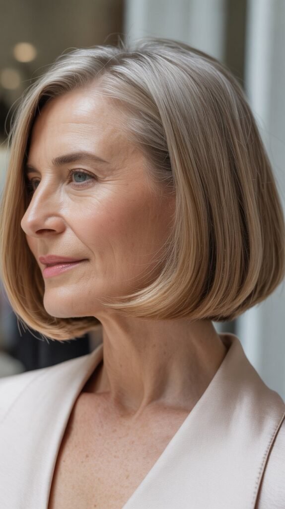 Sleek Bob with Tucked-Under Ends