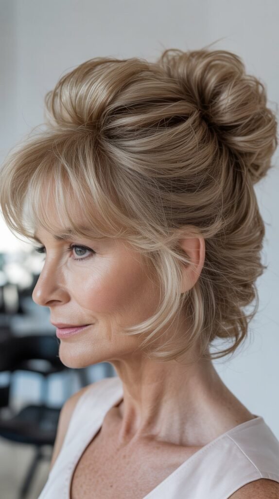  Messy Bun with Volume