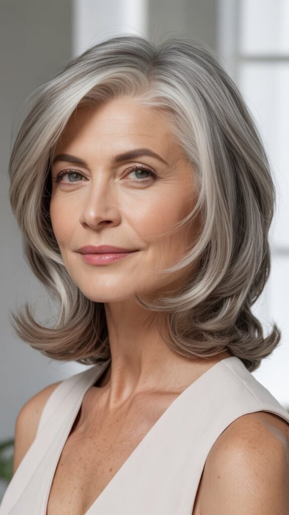Layered Lob with Side Part