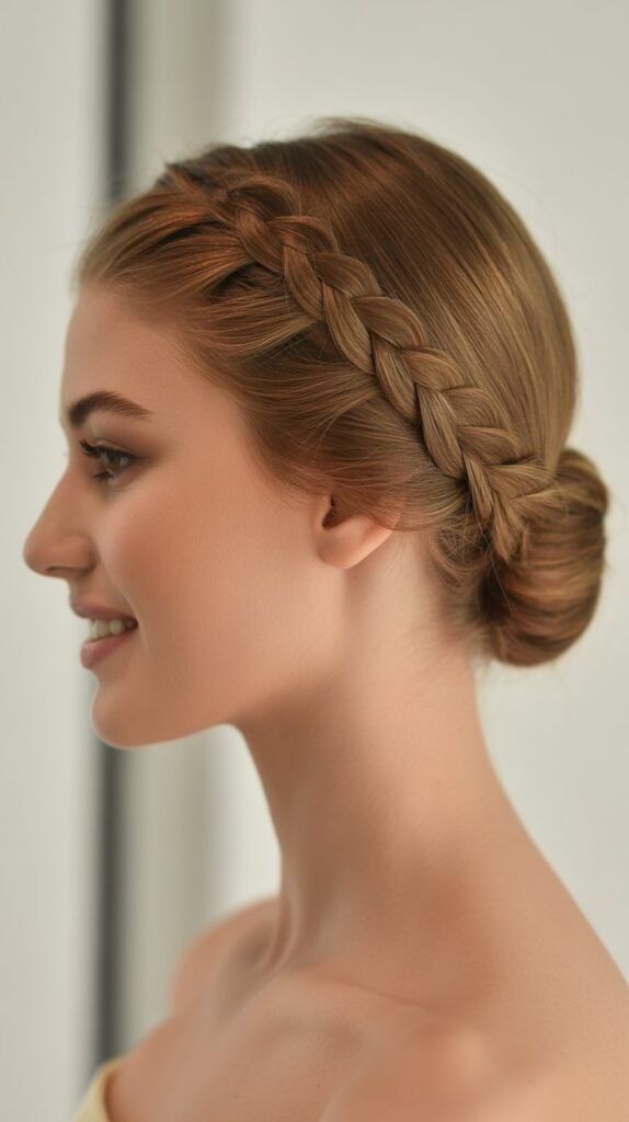 Sleek Wrap-Around Braid Bun