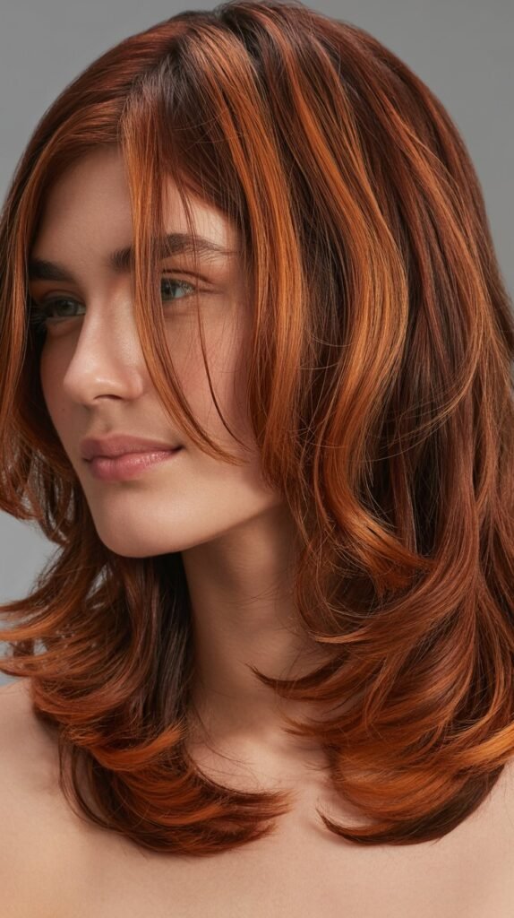 Layered Cut with Copper or Red Tones