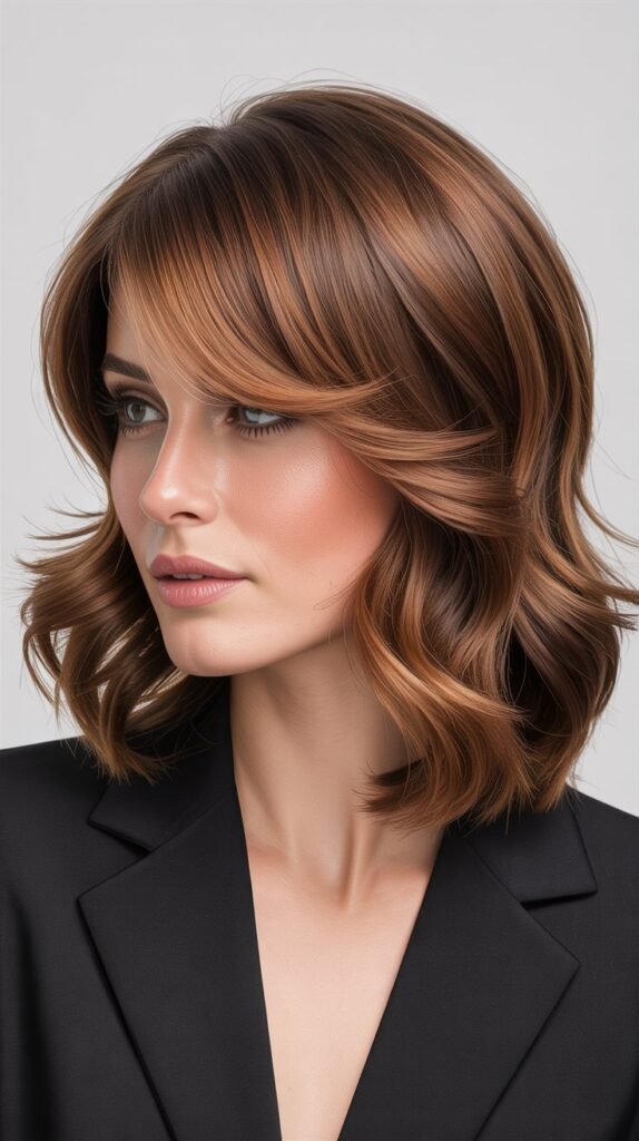 Side-Swept Bangs With Graduated Layers