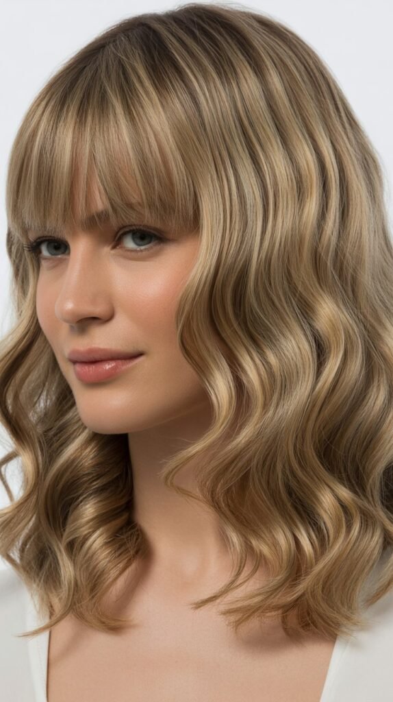 Straight-Across Bangs With Uniform Waves