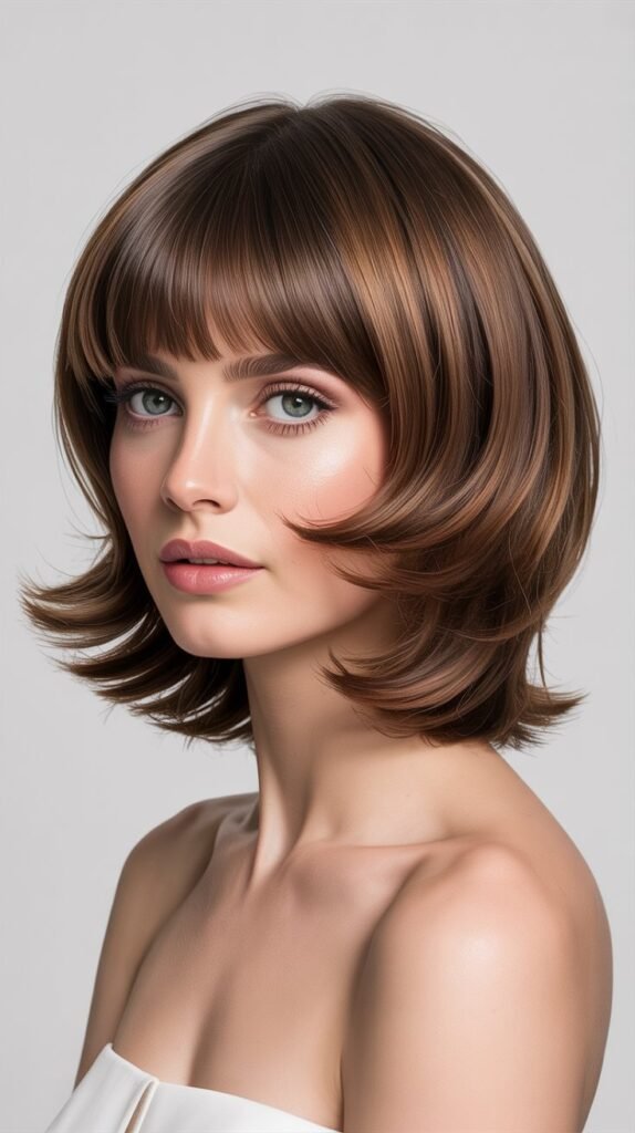  Blended Layers with Arched Bangs
