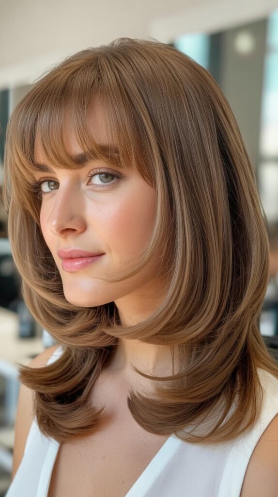 Classic Medium Length With Graduated Bangs