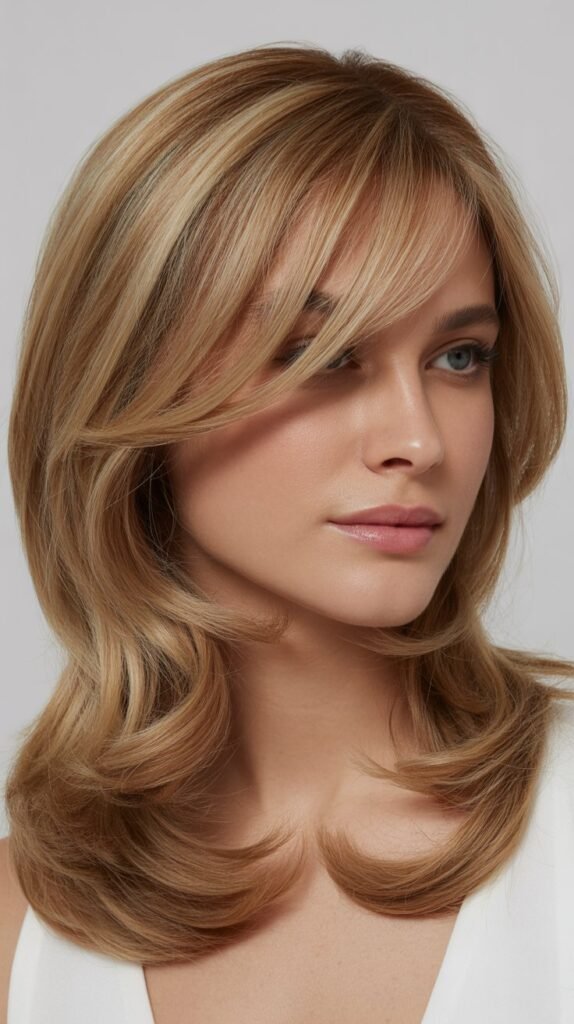 Long Side Bangs with Face-Framing Layers