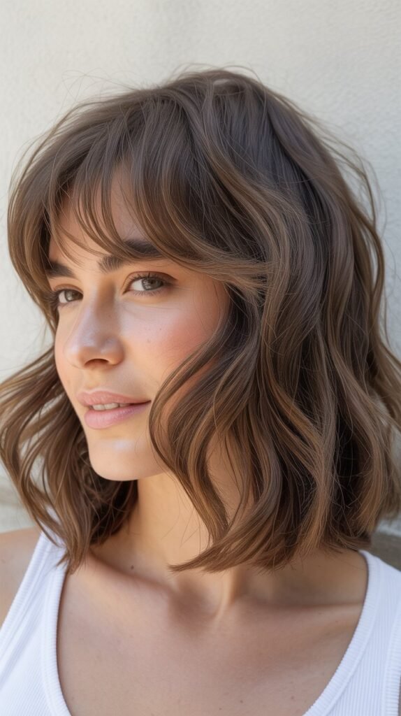 Wispy Bangs with Tousled Midi