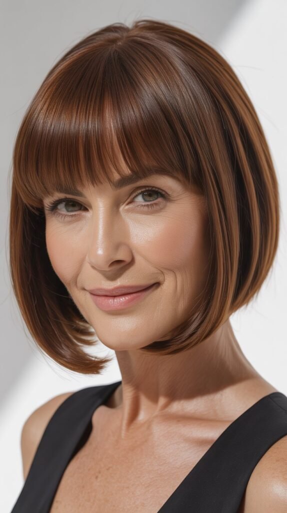  Blunt Bangs with Straight Lob