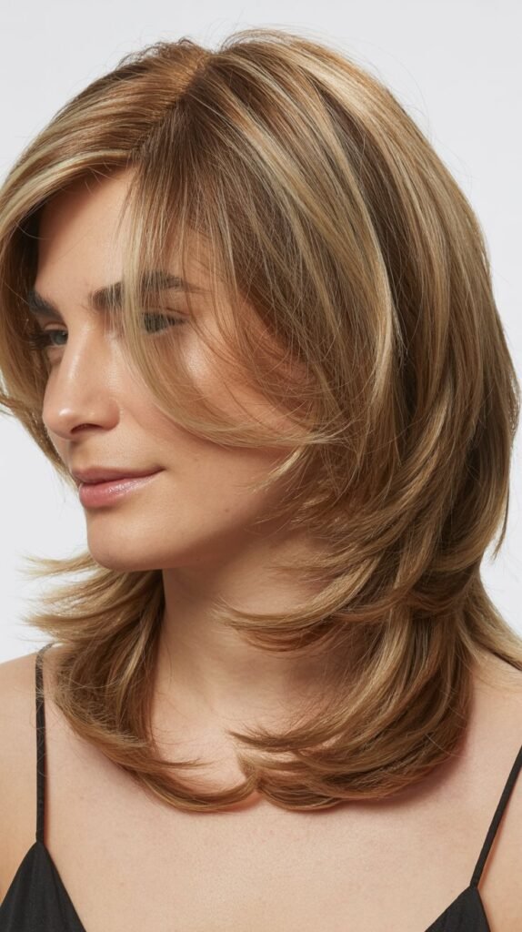 Layered Shoulder Cut with Rounded Edges