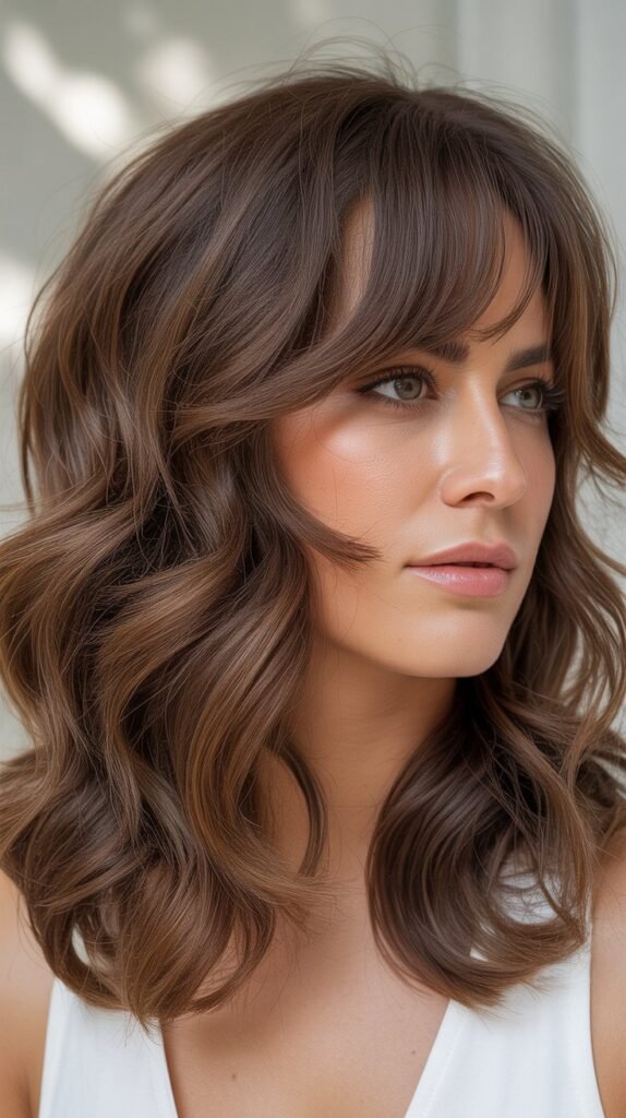 Shaggy Layers with Curtain Bangs