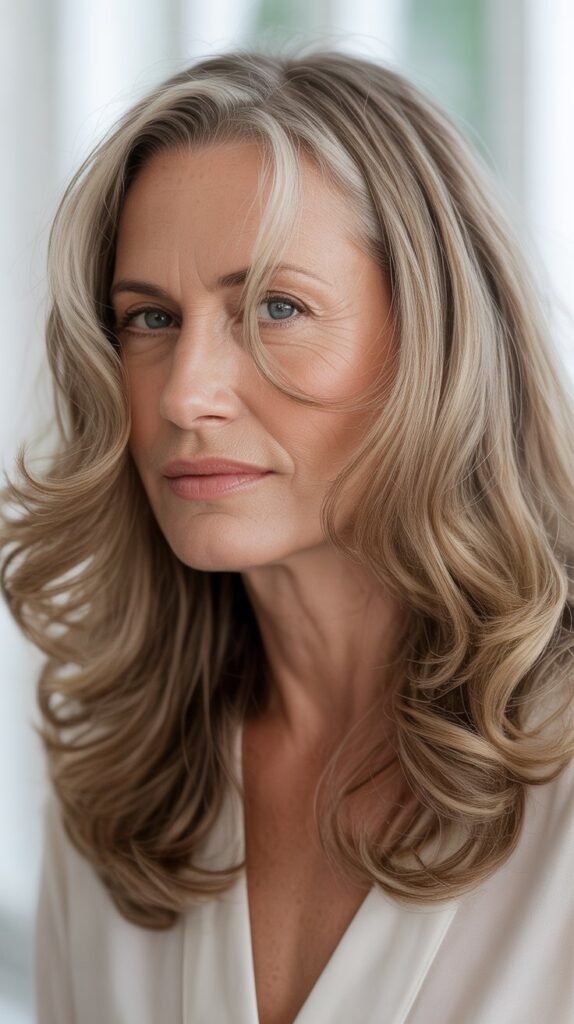 Shoulder-Length Waves with Highlights