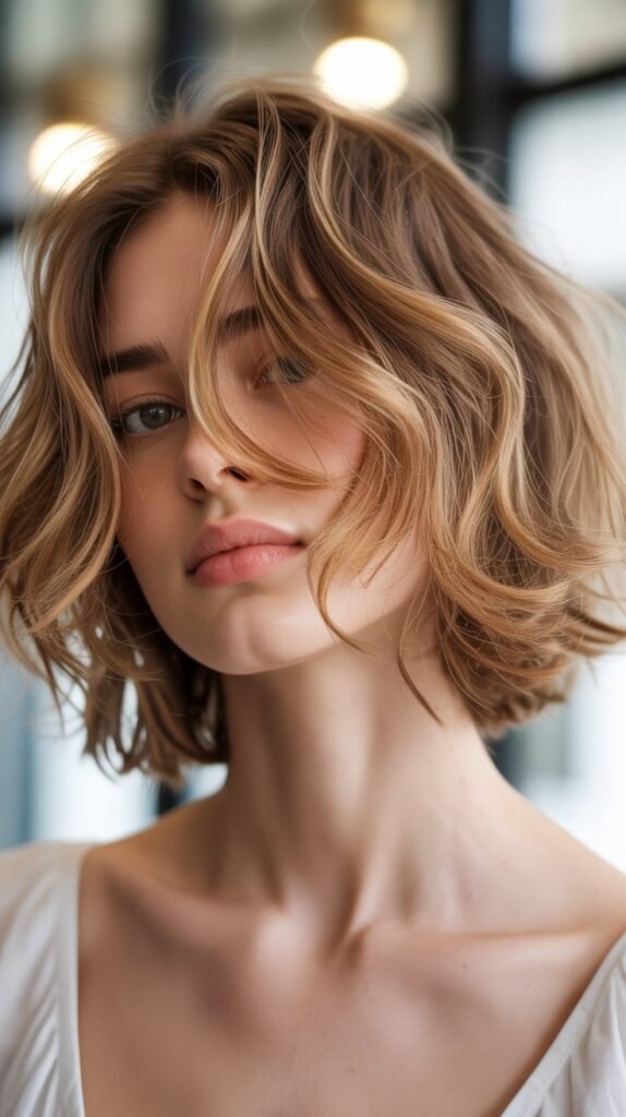 Soft Romantic Messy Bob