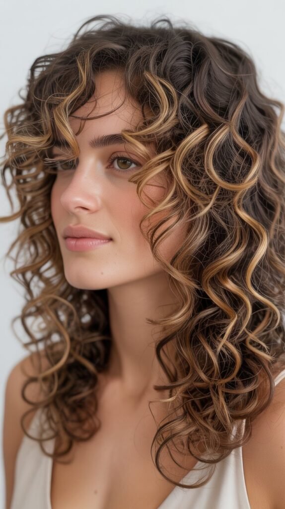 Balayage Highlights with Layered Curls