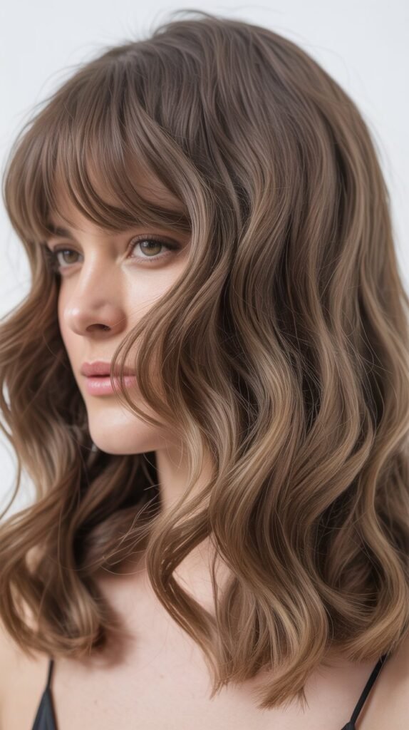 Center-Parted Bangs With Symmetrical Waves