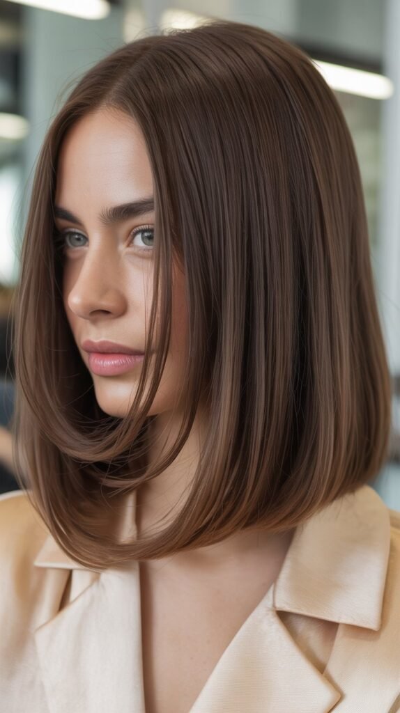 Straight Long Bob with Flipped Ends