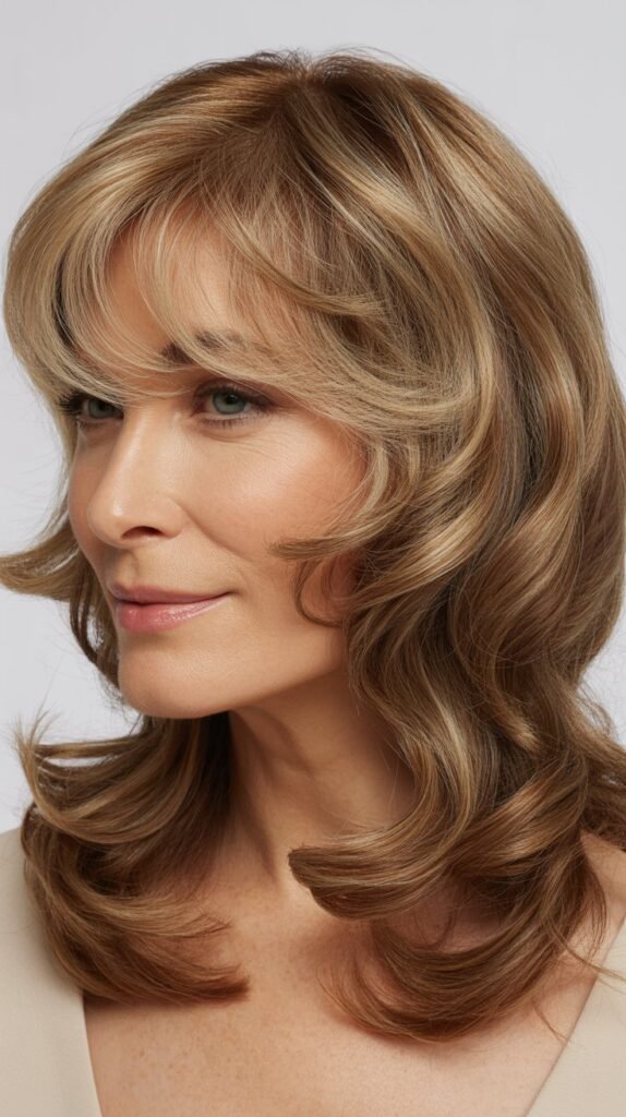 Wispy Feathered Bangs with Soft Waves