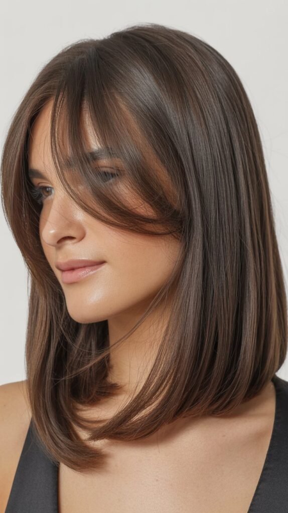 Blunt Cut with Soft Curtain Bangs