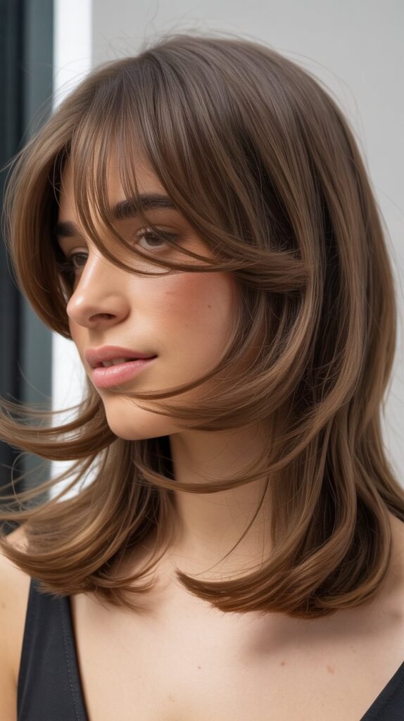 Curtain Bangs with Razor Cut Ends