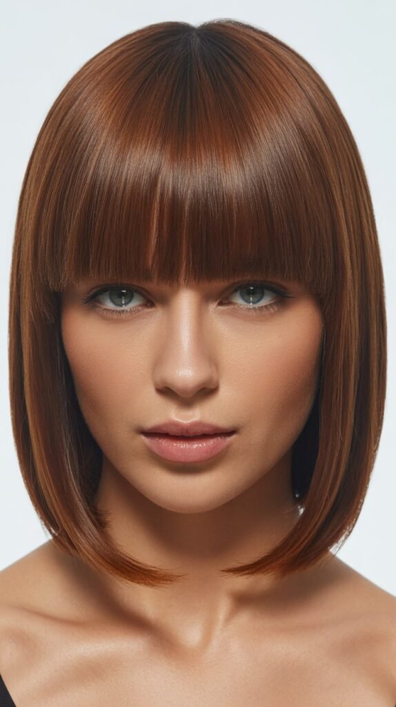 Blunt Shoulder Cut With Full Fringe
