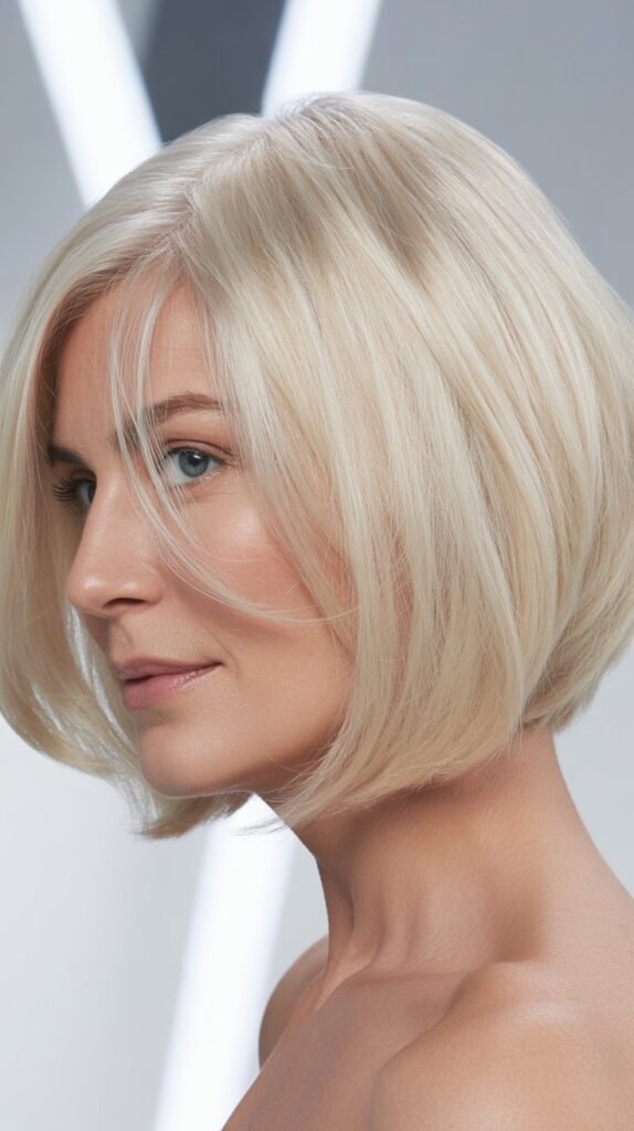 Platinum Blonde Bob for Delicate Hair
