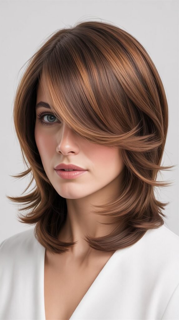 Feathered Layers with Long Side Bangs