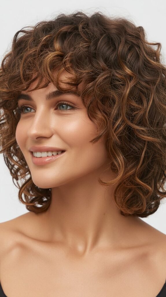 Curly Bob with Curly Bangs