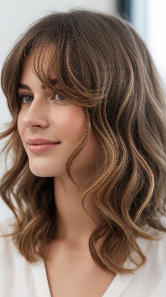 Piecey Fringe with Wavy Midi Hair