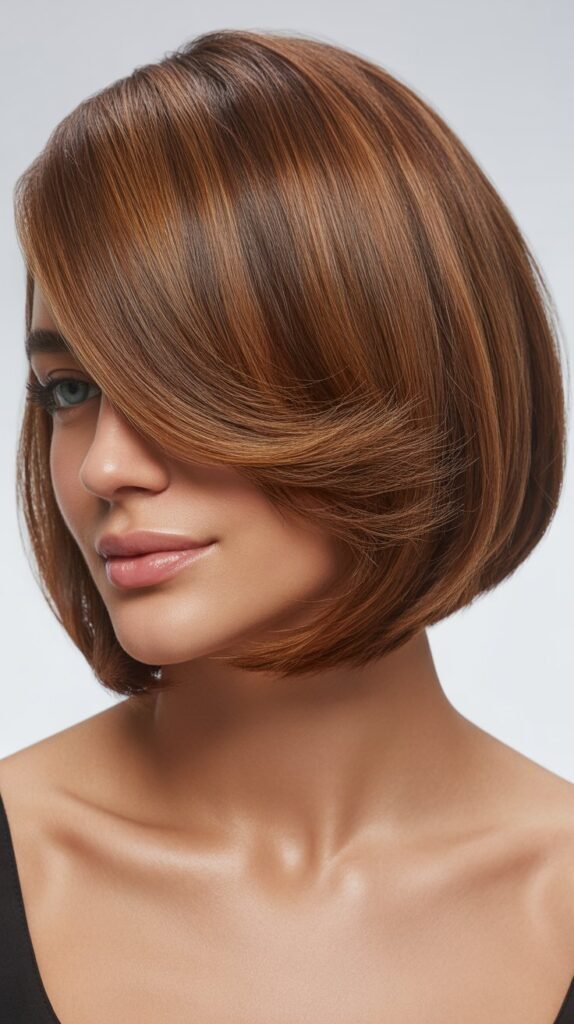 A-Line Bob with Sweeping Side Bangs