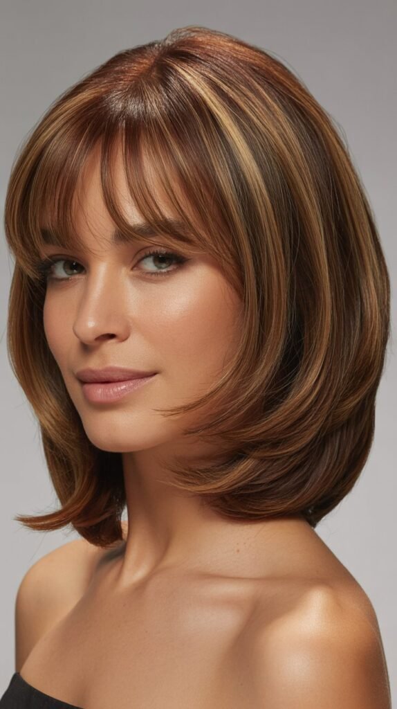 Layered Bob with Arched Bangs