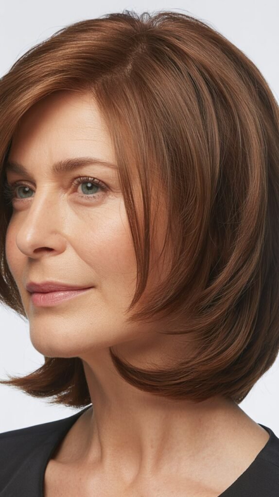 Layered Bob for Round Faces