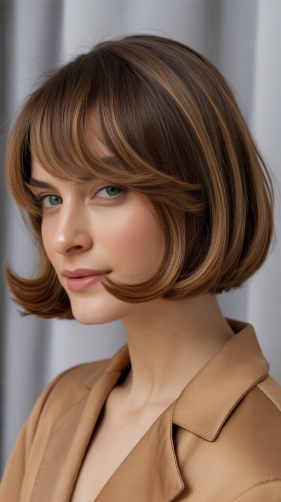 French Bob with Side-Swept Bangs