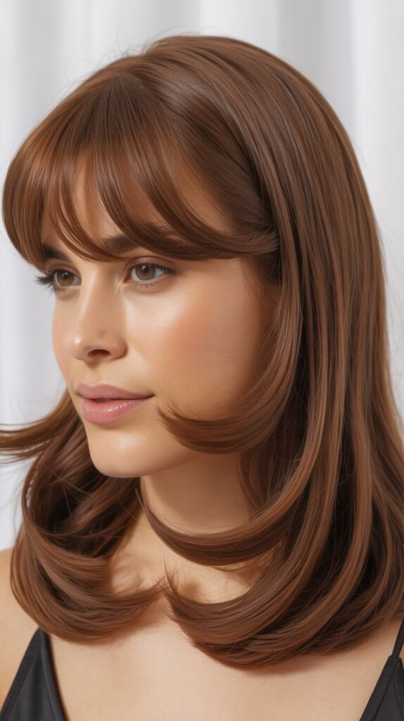 Curtain Bangs with Deep Side Part