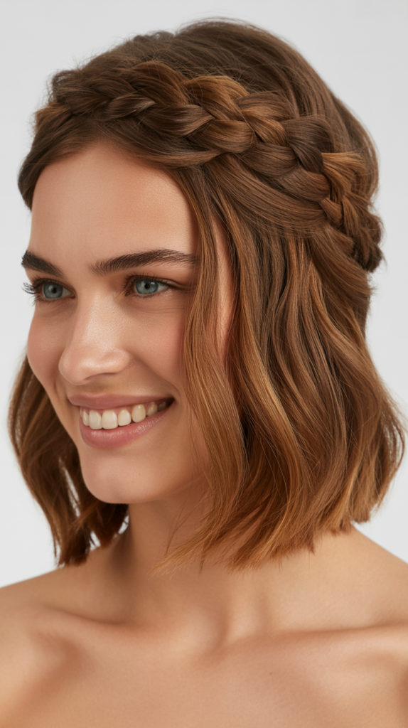 Braided Crown with Loose Waves