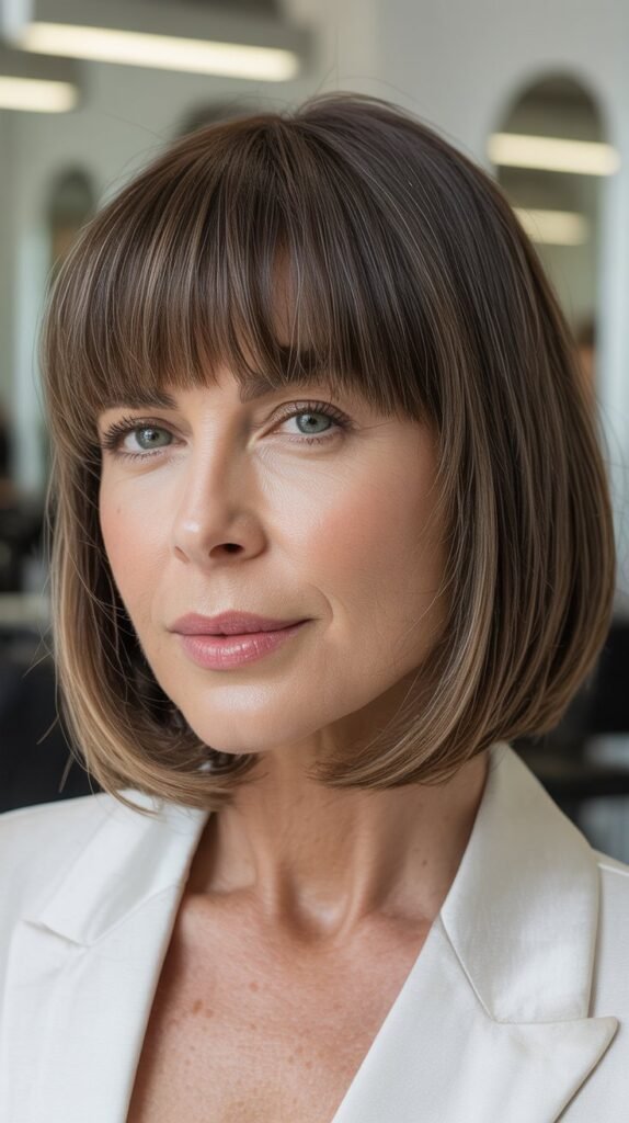 Textured Blunt Bangs