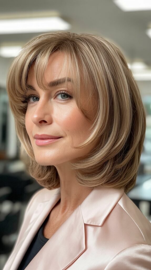 Layered Bob with Curtain Bangs