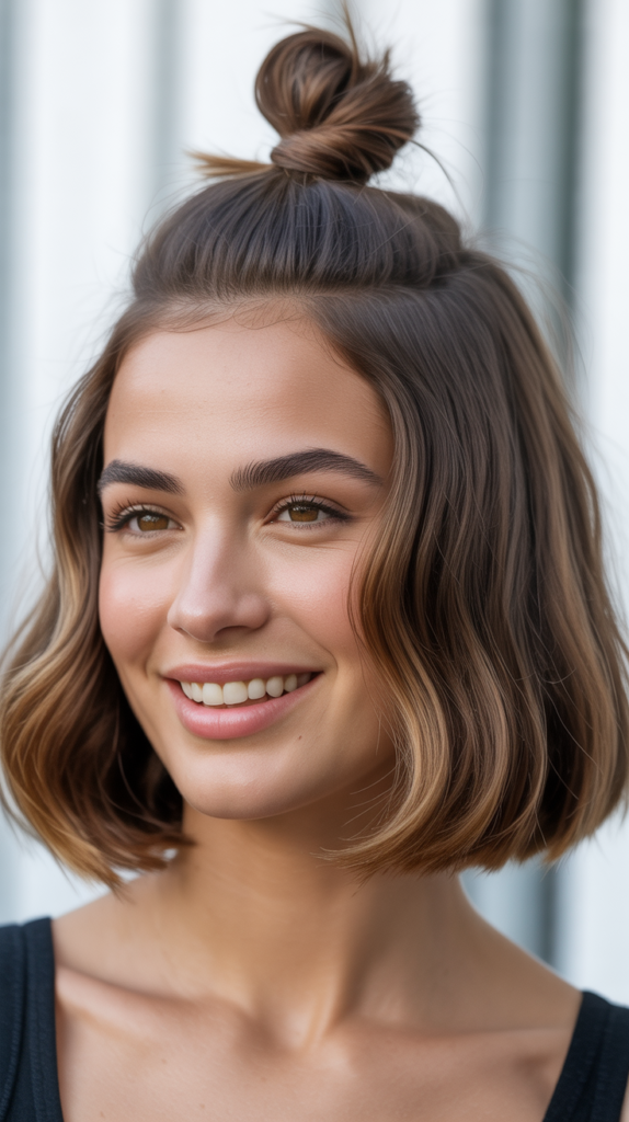 Top Knot with Face-Framing Waves