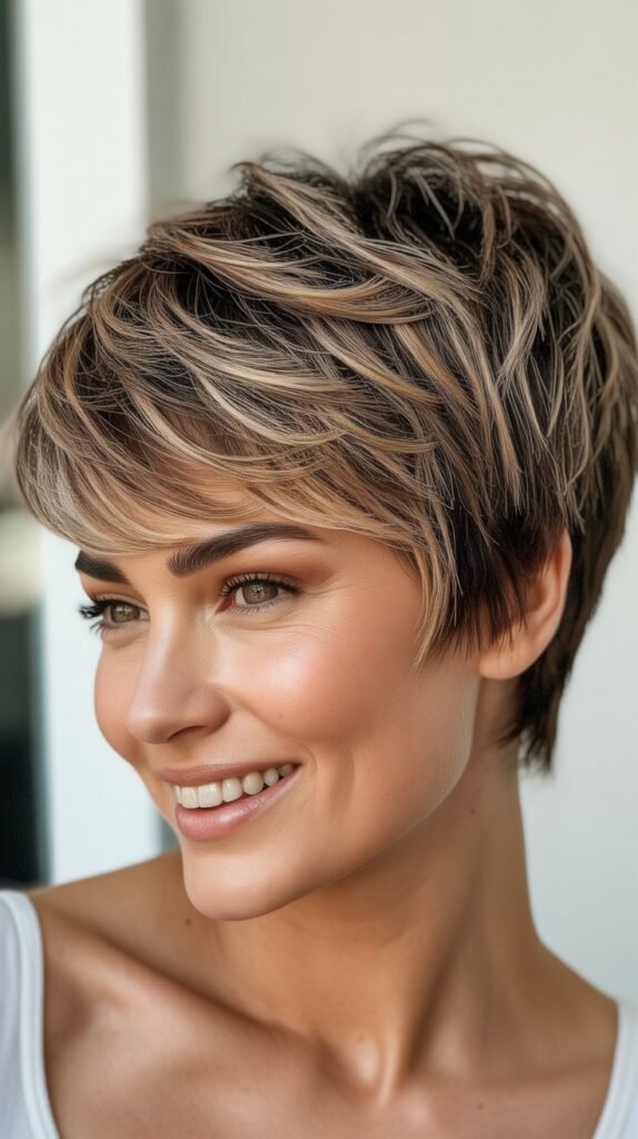 Layered Shaggy Pixie with Dimension